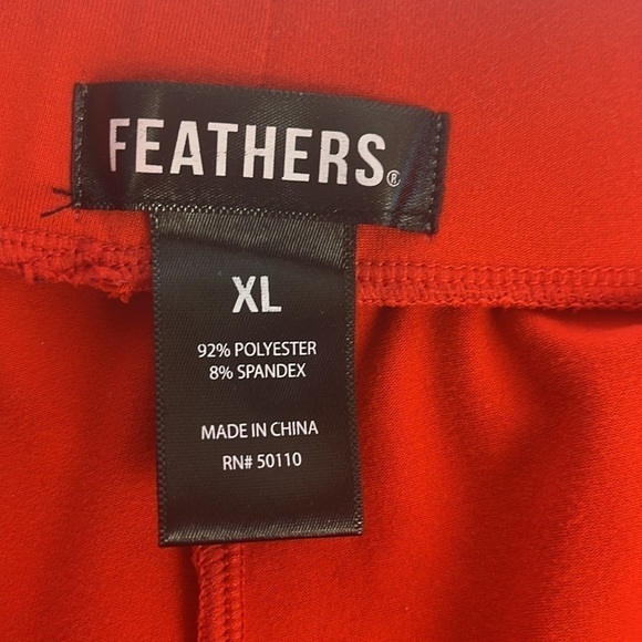 Feathers Red/White Track Pants Elastic Waist/Pull-On Leggings Joggers Lounge XL - Picture 9 of 9